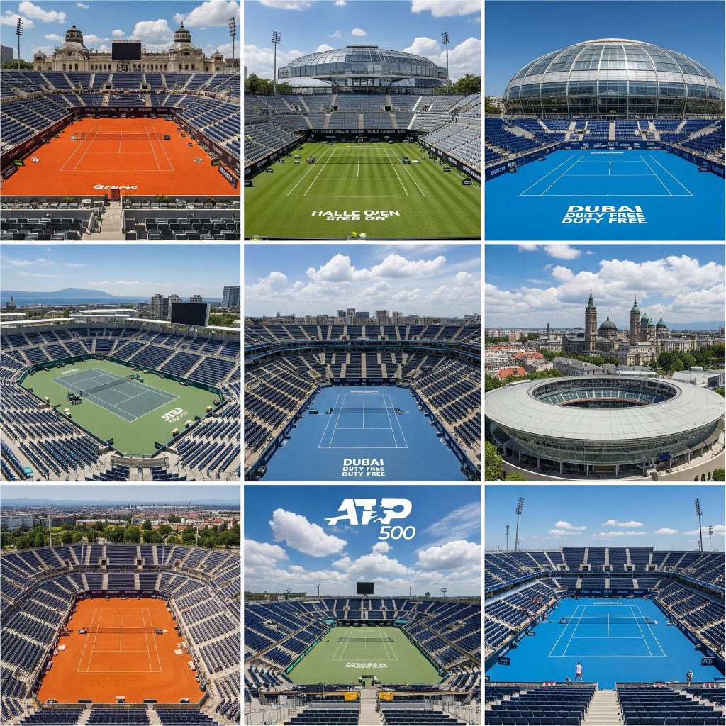 collage picture of all ATP 1000 tournaments in one