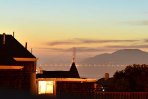 Sunset over the Golden Gate bridge San Francisco