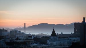 Morning fog over the Golden Gate in San Francisco